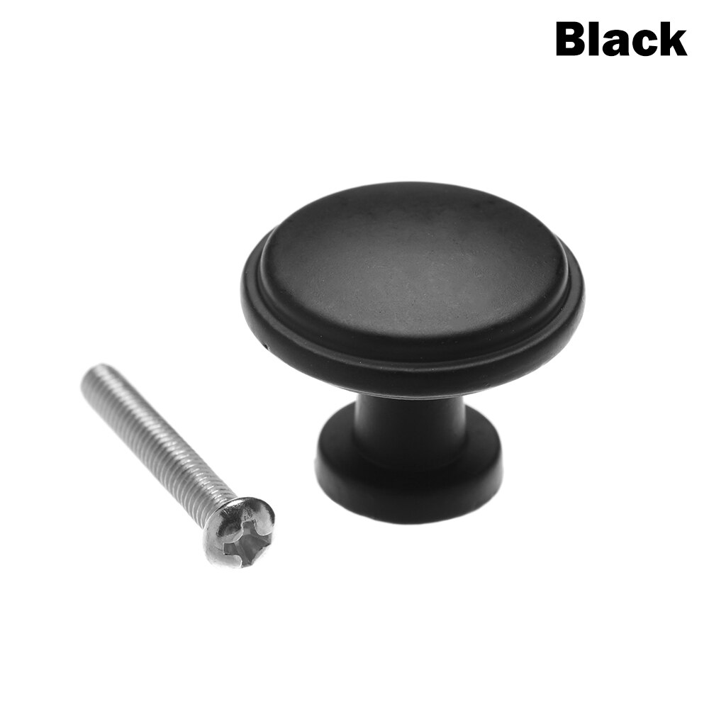 Boutons de poignée en forme de champignon Antique, rond, pour armoire, tiroir, armoire, vis, composant matériel de meuble de garde-robe, 1 pièce: Black