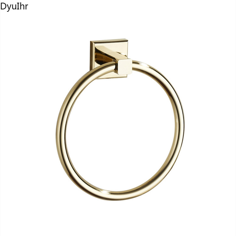 Handdoekenrek Ring Gratis Geperforeerde Ring Handdoek Handdoek Nordic Creatieve Golden Badkamer Handdoek Ring Ring Gold Dyuihr