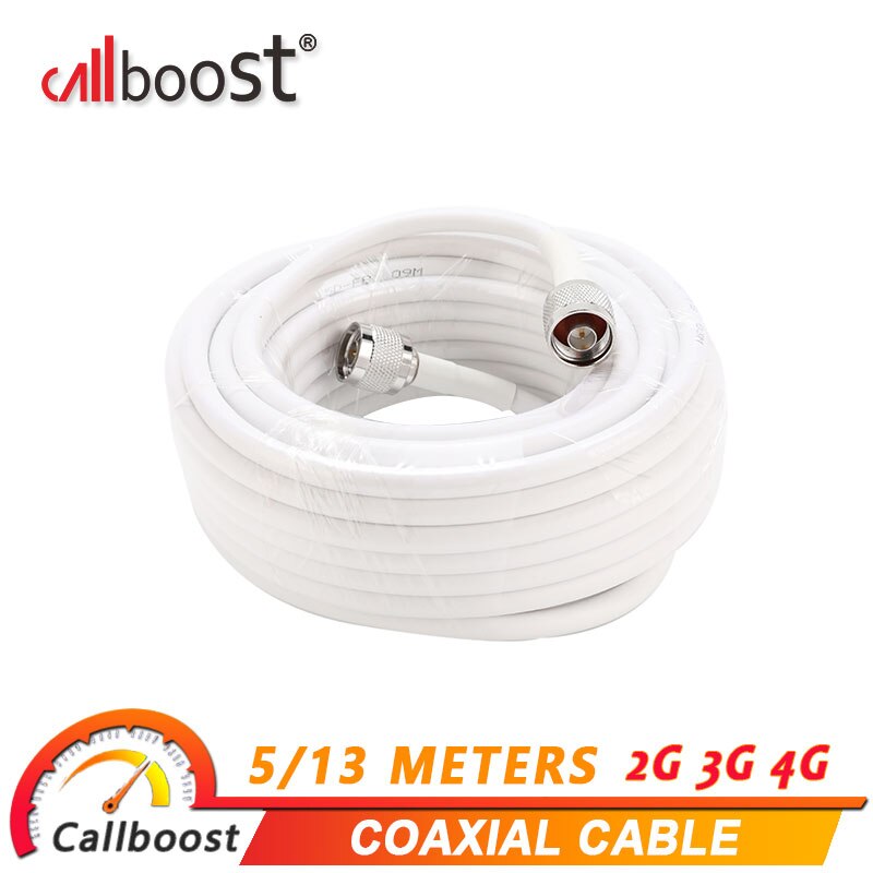 13 &amp; 5 Meter Wit 5D Coaxiale Kabel N Male Naar N Male Connector Lage Verlies Coax Antenne Kabel Voor mobiele Telefoon Signaal Booster