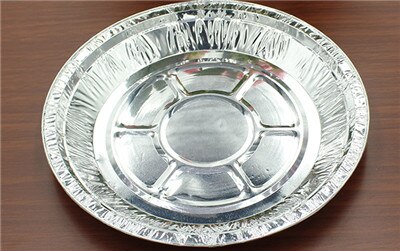 XMT-HOME disposable pizza tray foil plate foil BBQ plates kitchen cooking tools thickening aluminum dish plates 125pcs/lot: 7 inch