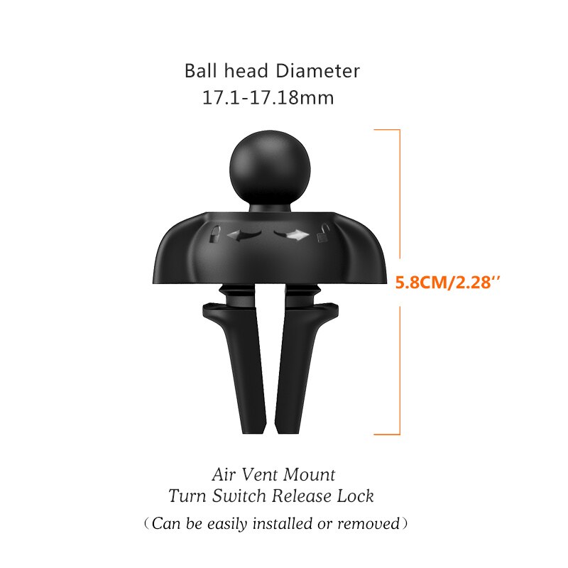 Générique 17 Mm - Base De Support à Rotule Compatible Avec Support RAM Pour Téléphone De Vélo (1 Lot) Noir S