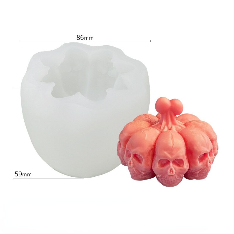Halloween Ghost Bride Groom Candle Silicone Mold DIY Skull Pumpkin Candle Making Resin Soap Mold Christmas Craft Home Decor: Pumpkin Skull A