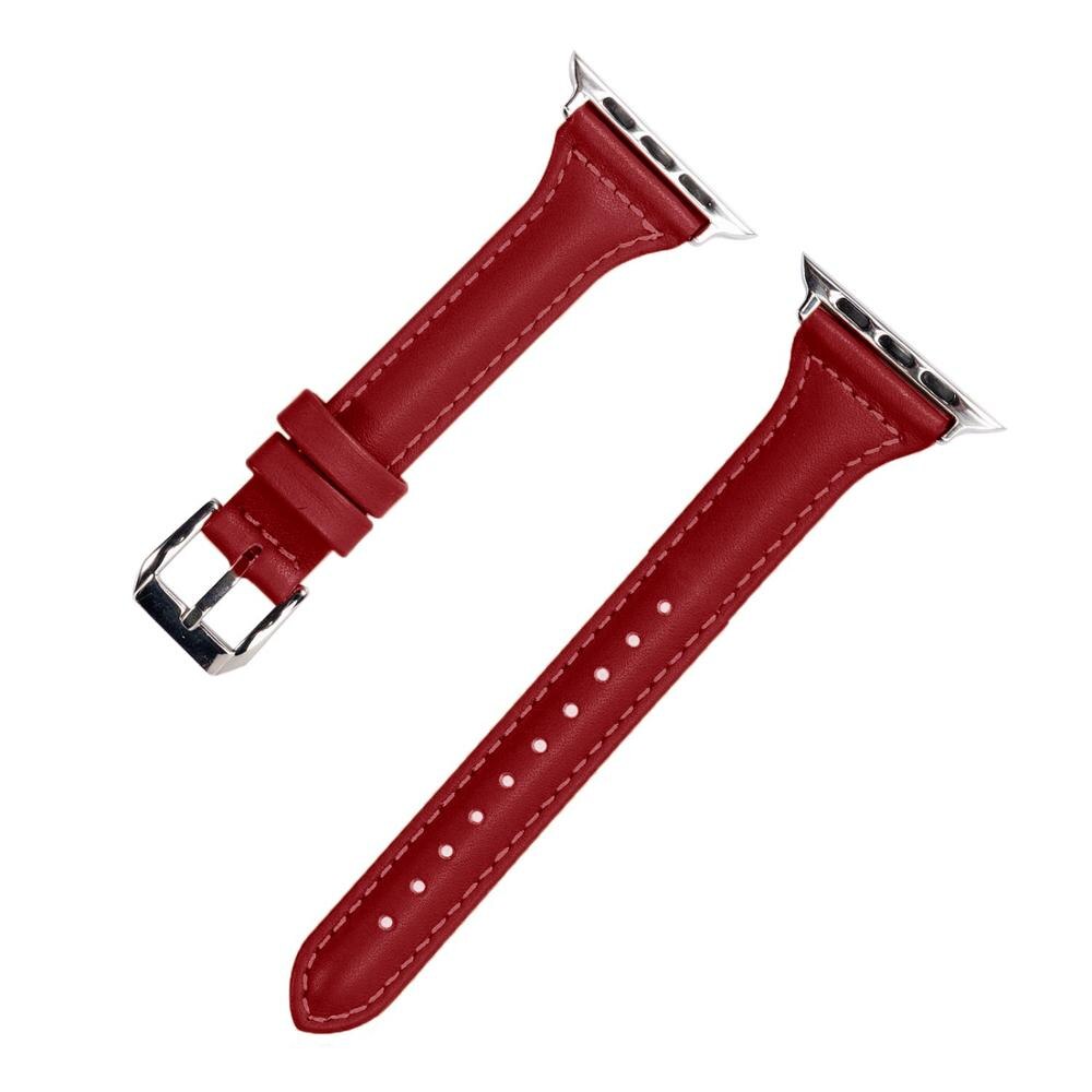 Slim fit damerem til apple watch serie 1/2/3 til apple watch rem 42mm 38mm armbåndsrem til iwatch 4 5 6 se 40mm 44mm: Rød / 40mm