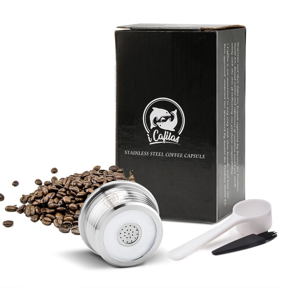 Stainless steel Refillable Coffee Capsule Pod Filter Dripper Tamper Compatible with DELTA Q/ Coffee Machine