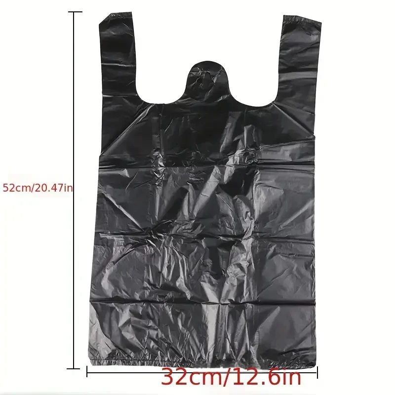 10/500PCS Disposable Black Garbage Bag Durable Handheld Vest Garbage Bag Kitchen Bedroom Toilet Household Storage Tools