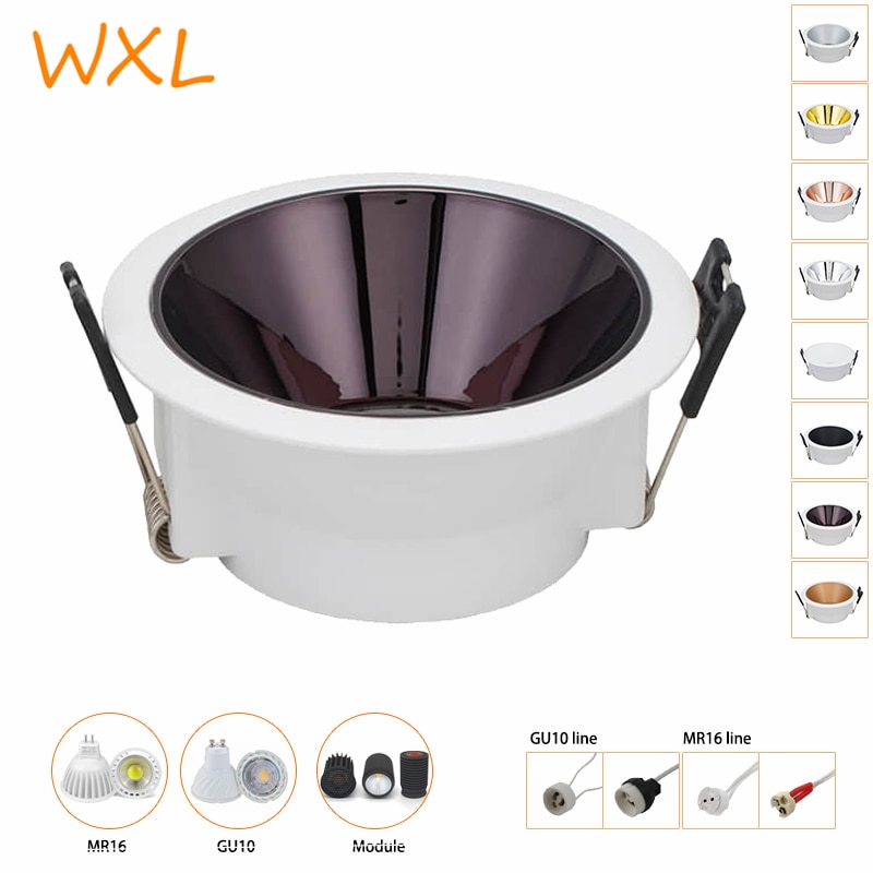 NO Adjustable Fixtures Downlight Holder Open Hole Cut Out 80mm Recessed Light LED Ceiling GU10 MR16 Lamp Holder