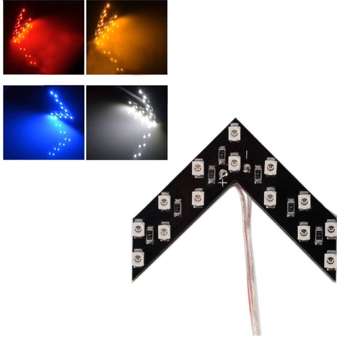 Tonewan 2 Stks/partij 14 Smd Led Arrow Panel Voor Auto Achteruitkijkspiegel Indicator Richtingaanwijzer Auto Led Achteruitkijkspiegel spiegel Licht