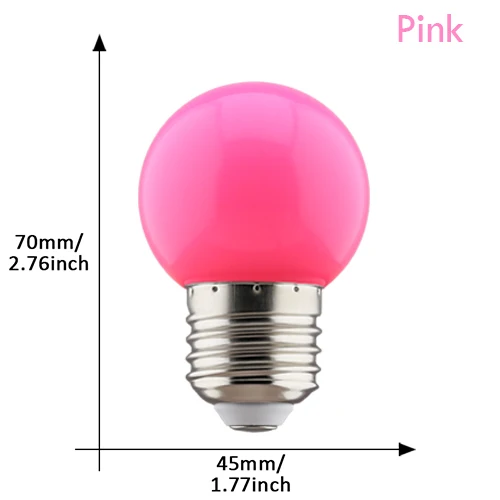 Farvet led-pære  e27 220v g45 3w 6 farver rgb-lampe led-lampe dekoration julelamper husholdningspære: Kold hvid / 30 stk