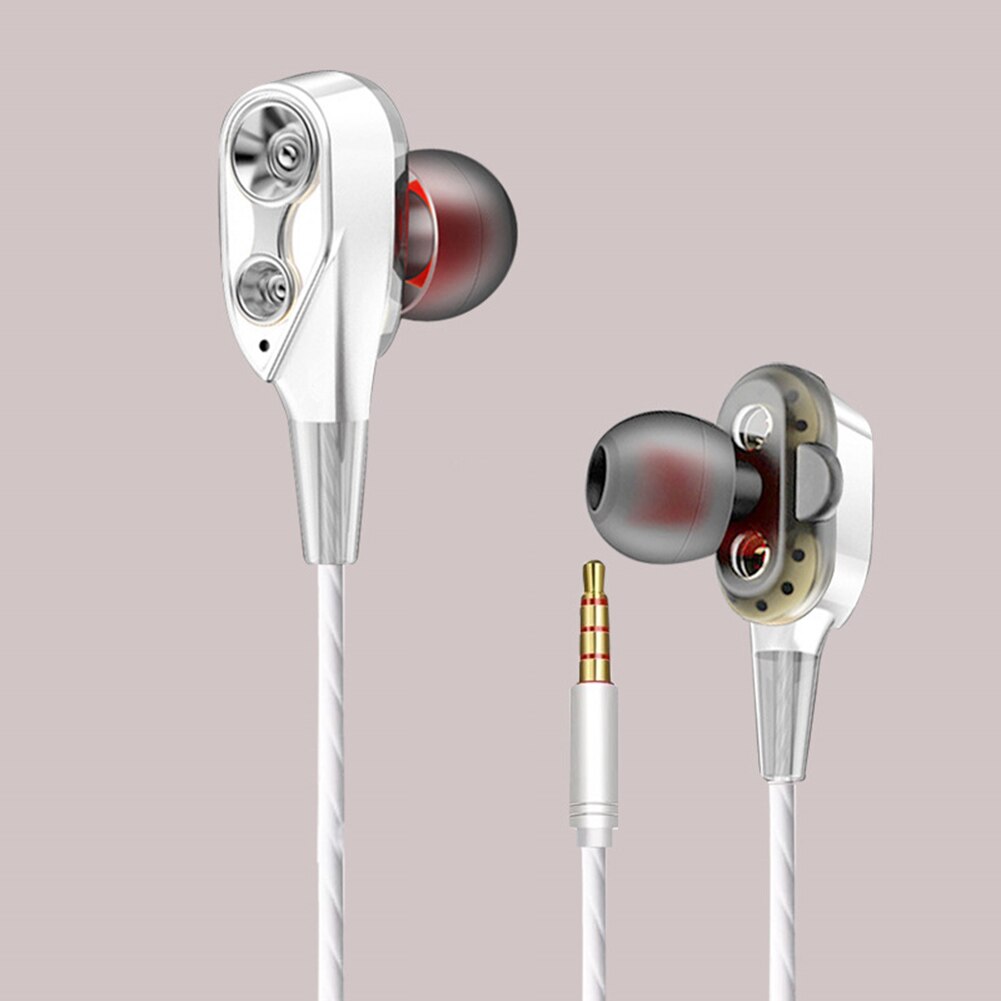 Dual Moving Coil 3.5mm Wired In-Ear Oortelefoon Zware Bas Stereo Oordopjes met Microfoon