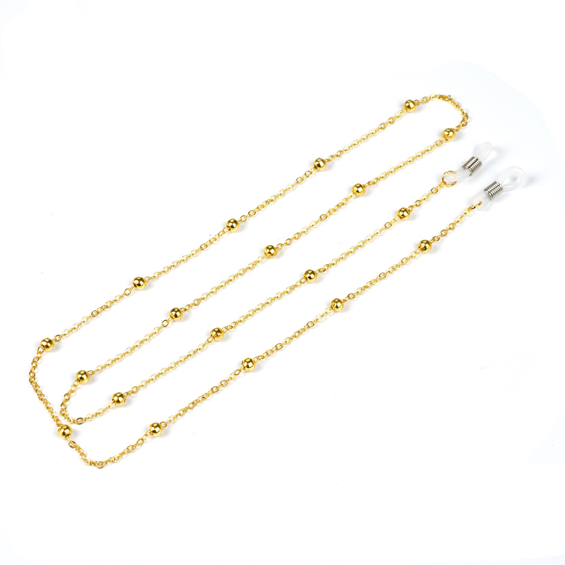 Mode Vrouwen Kralen Glazen Ketting Lanyard Zonnebril Keten Eenvoudige Kralen Glazen Ketting Lanyard Ketting Sieraden: gold