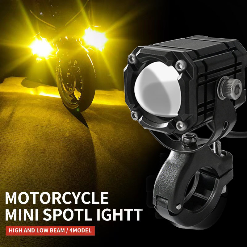 Fari a portato 12V-85V, adatti per moto e auto sportivo da strada, fari di livello IP68 lampeggianti a 4 colori