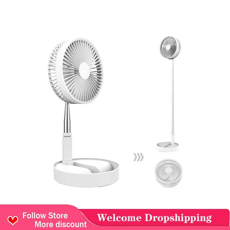 USB Rechargeable Foldable Convenient Mini Electric Fan Portable Electric Fan Multi-Functional Home Desk Telescopic Floor