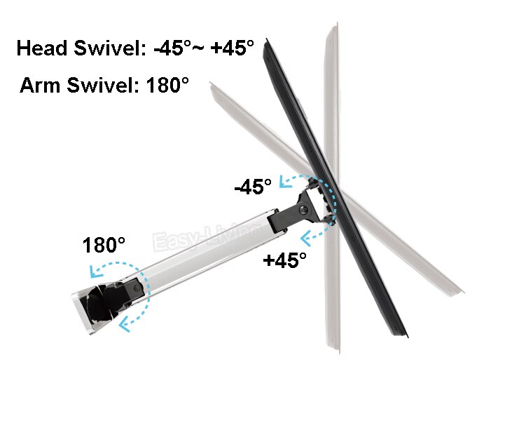 NB F350 Aluminum Gas Spring 40"-50" LCD LED TV Wall Mount Full Motion Monitor Holder Arm Loading 17.6-35lbs (8-16kgs)