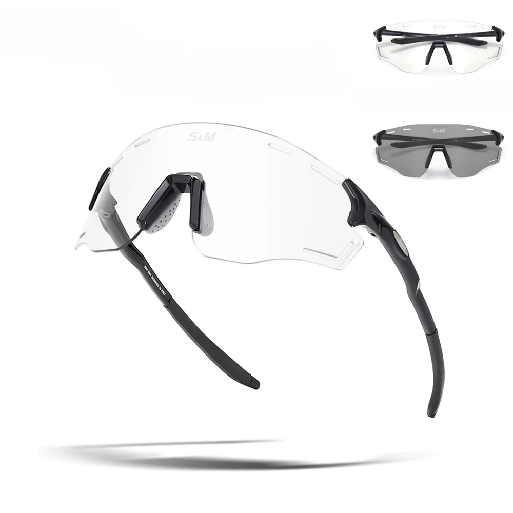 Gafas de sol deportivas polarizadas para motocicleta, lentes de luz polarizadas transparentes que cambian de Color, módulo Multicolor, venta de verano: Blanco