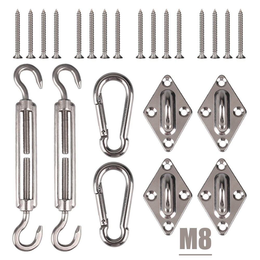Sun Umbrella Fixing Hardware Hook Turnbuckle Shade Canopy Stainless Steel Hook: M8