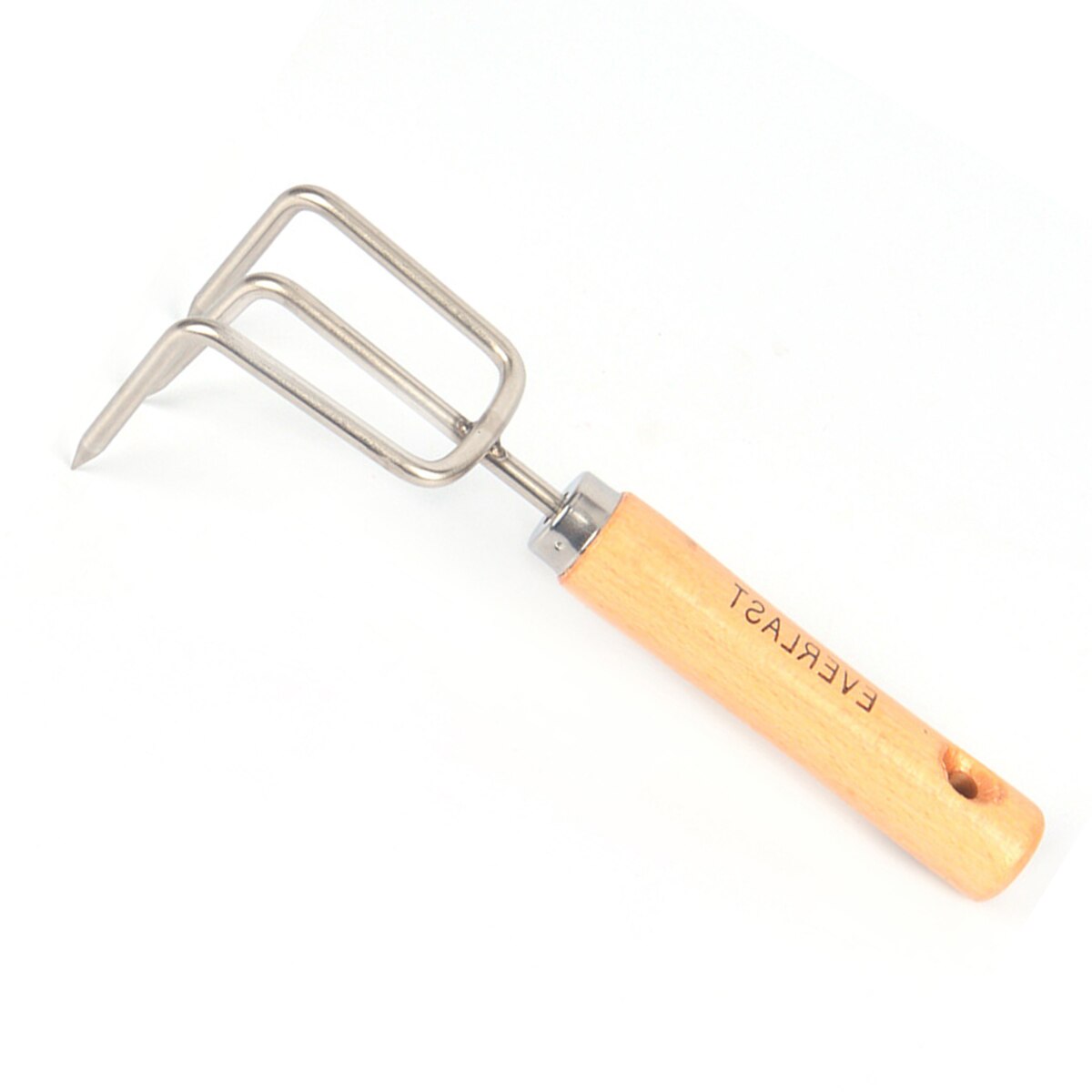 1 Pc Mini Garden Stainless Steel Small Rake Strong Firm Grip Wooden Handle Short Claw Rake Cultivator Garden Tool