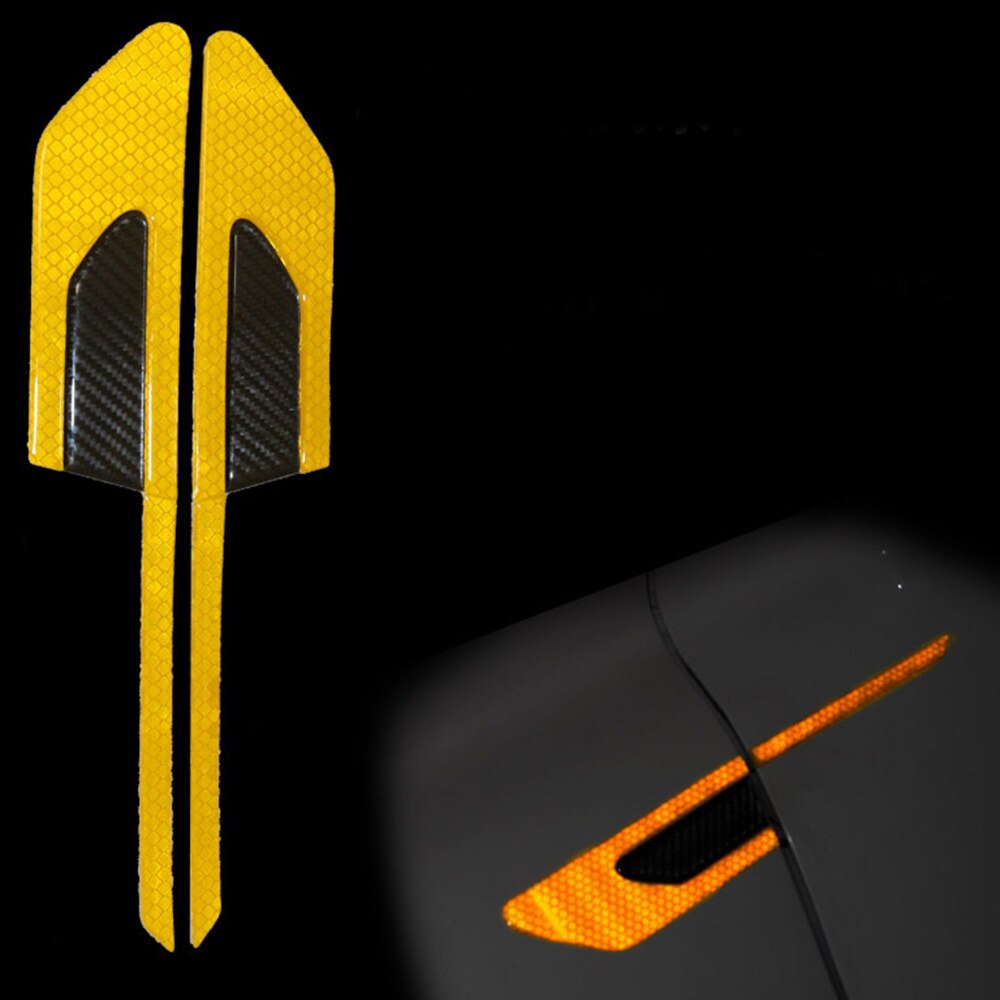 2 stuks/set anti-botsingswaarschuwingsmarkering voor fiets, vrachtwagen, motor, auto, reflecterende strip, veiligheidsstickers voor auto's, wielfolie, waarschuwingstape