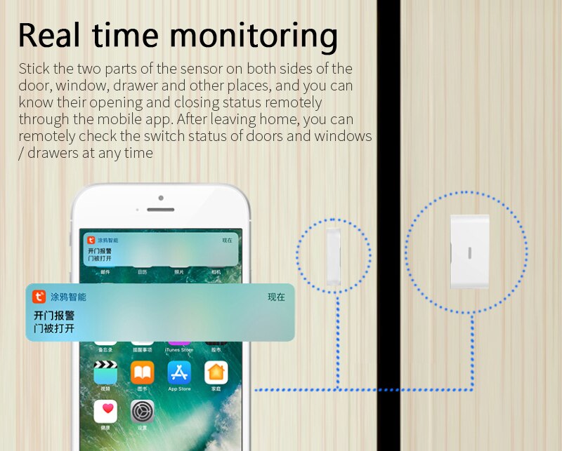 ZigBee Smart Door Sensor Window Door Magnetic Alarm Detector Independent Magnetic Sensor Smart Life Automation Kits