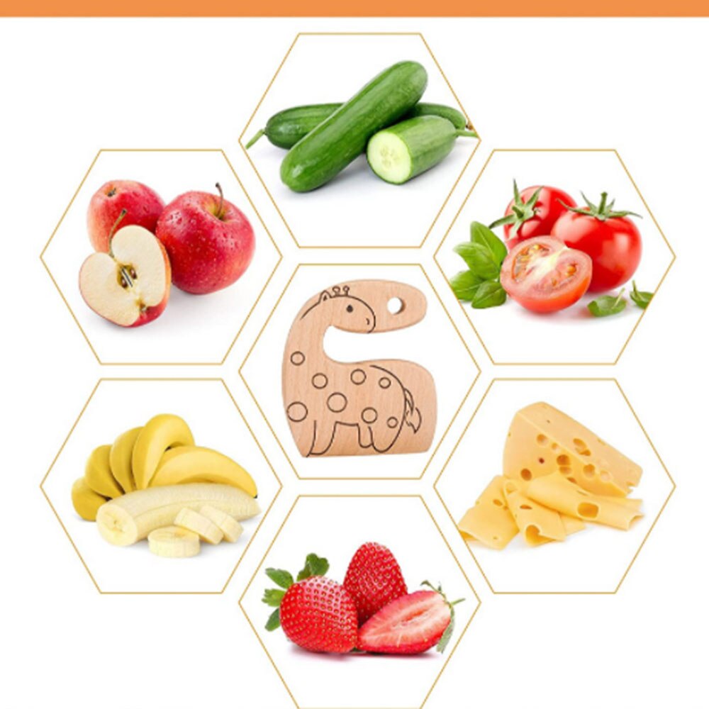 1Pcs Wooden Kids Knife For Cooking And Safe Cutting Veggies Fruits Cute Shape Kids Kitchen Tools 2-10 Years Old Applicable