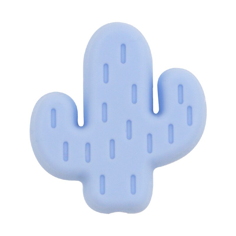 Kovict – attache-sucette en Silicone, 10 pièces, dessin animé petit Cactus bébé rongeur sans BPA nourriture, anneau de dentition soins infirmiers, perles: 10pcs Pastel blue