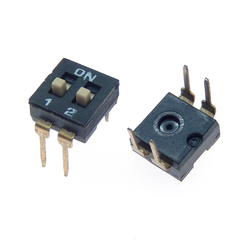 10pcs/lot Slide Type SMT SMD Dip Switch, 2.54mm Pitch 2 Row 4 Pin 2 Position / 8 pin 4 Position / 16 pin 8 Position: Beige