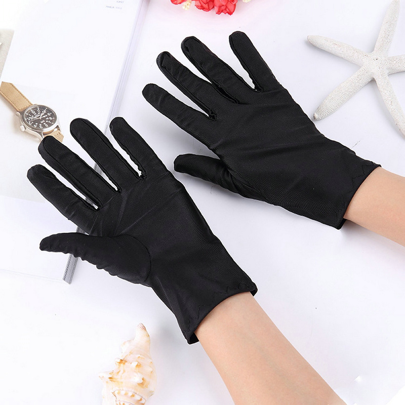 Pas cher hommes solide blanc Performance gants court Waitor gants blanc noir rouge gris Beige hommes manière gants de cérémonie pour homme: Black