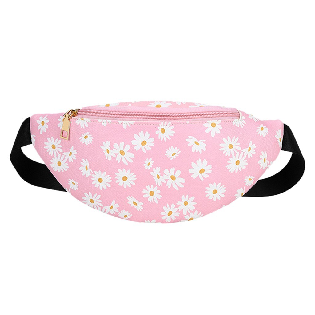 Women Flowers Zipper Messenger Bag Beach Chest Bag Waist Bag Phone Bag Outdoors Sports Bag Woman Decorate Bag#4