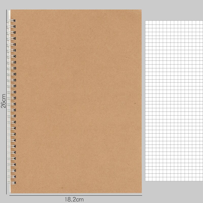 Cuaderno de bocetos en espiral, 50 hojas, 16K, 50K: 16K square grid