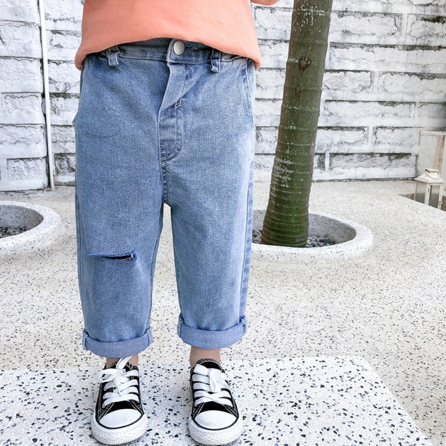 baby gutter jeans vår høst jeans til gutt 2 3 4 5 6 år smålåve barnebukser låve denim bukser bukser
