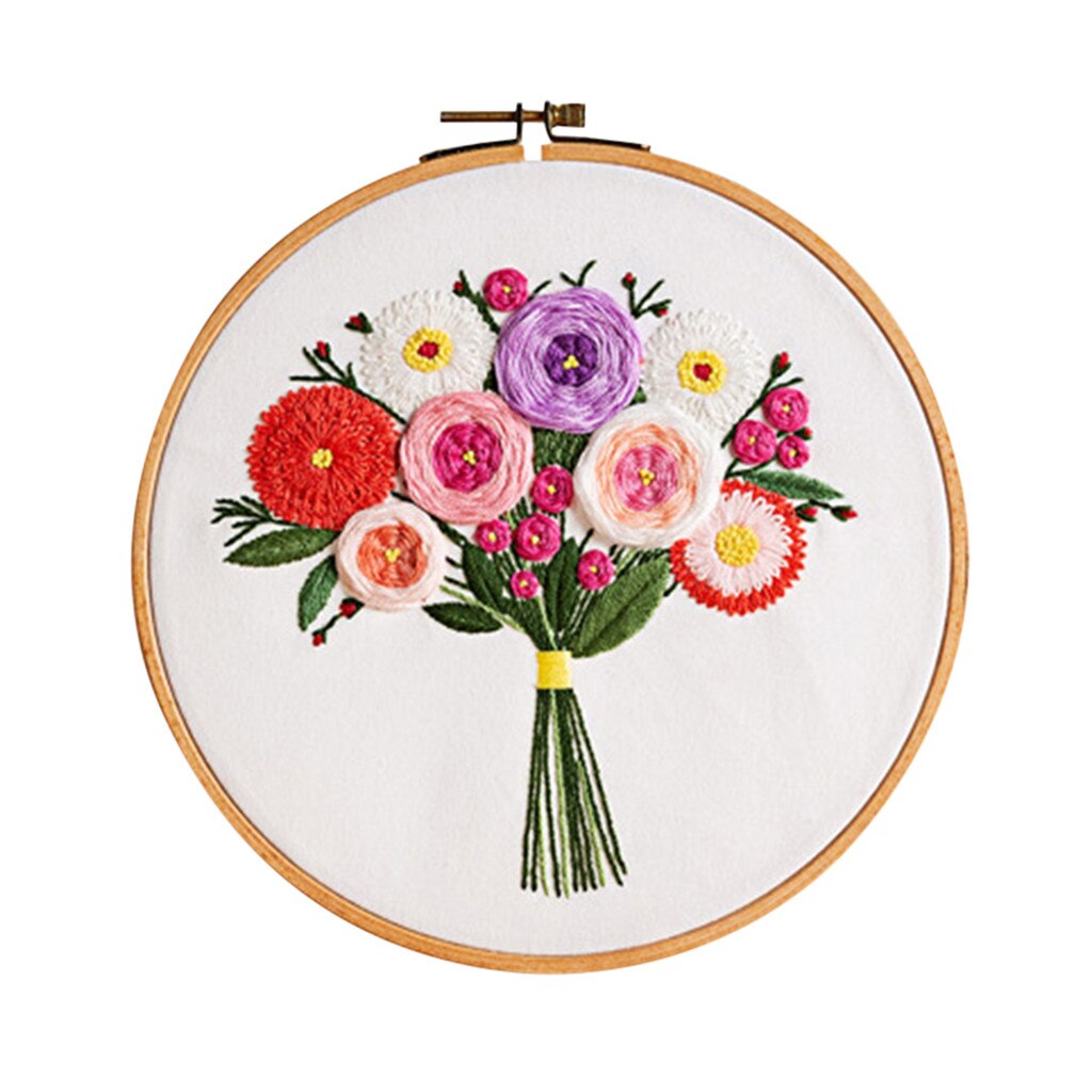 Blommor mönster gör det själv hela utbudet av broderi korsstygn set för nybörjare-handgjorda broderi gör-det-själv hantverk: A