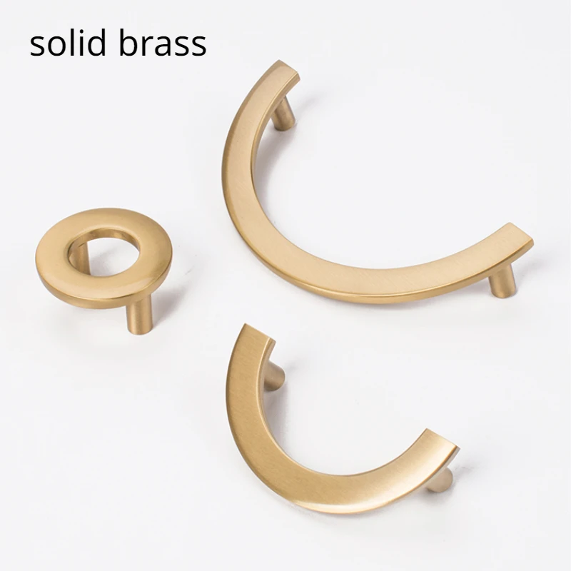 Puur messing halfronde handgreep stijl meubelkleding en schoenenkast Gouden zichtbare knop Lichte luxe eenvoudige lade