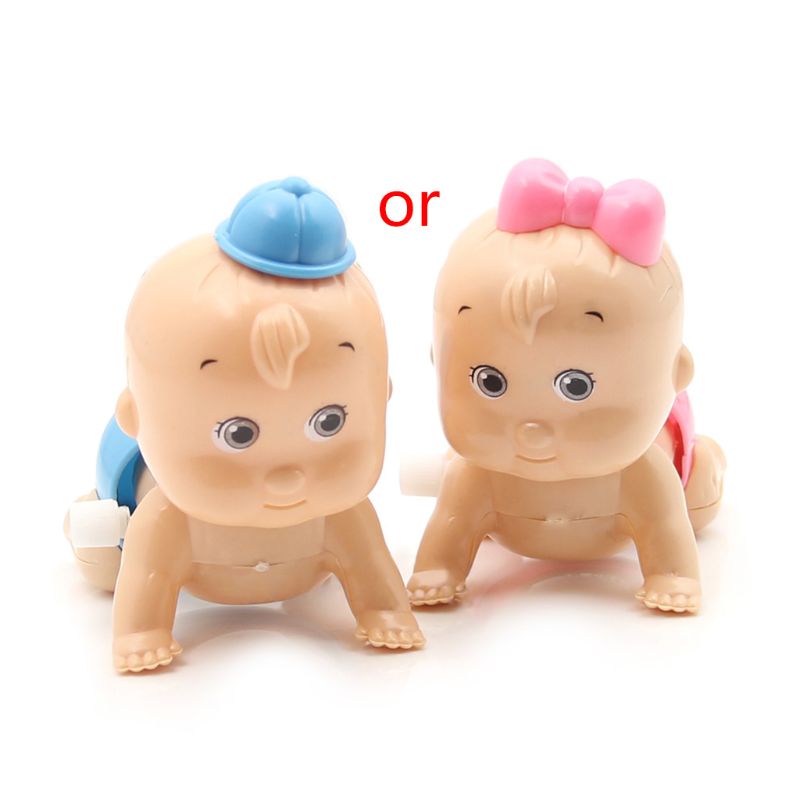 1pc pojke tjej krypande krypa urverk docka vind upp leksak för baby barn fest  l5yf