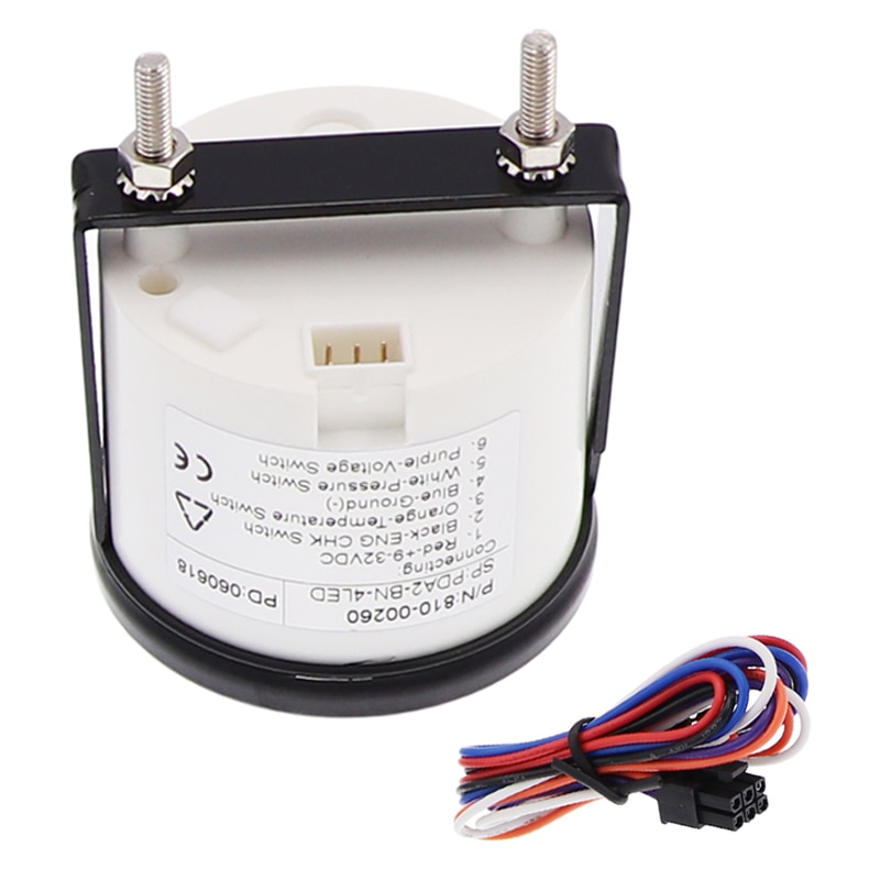 52Mm 4 Led Alarm Gauge Meter Water Temperatuur Volt Olie Druk Check Engine Indicator Water Temp Gauge Voor Auto boot Marine