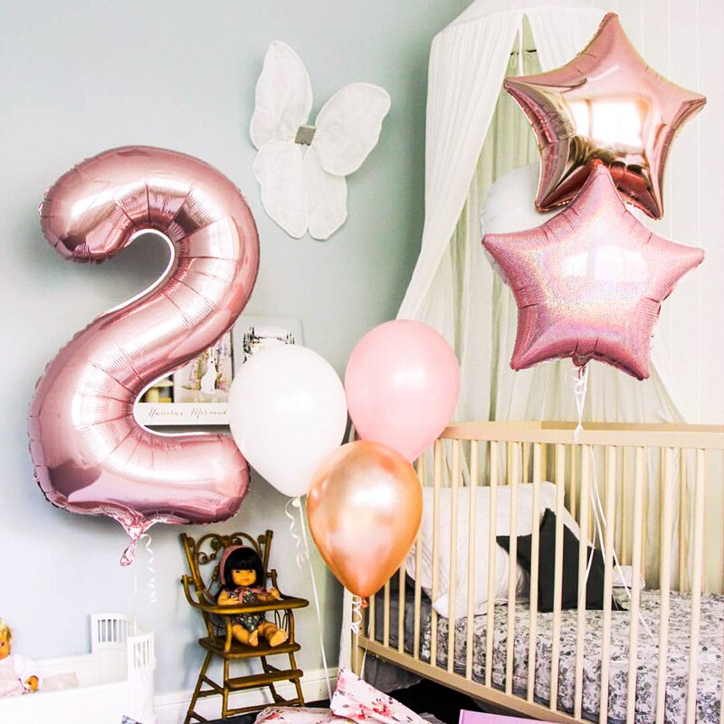 Ballon numérique noël mariage saint valentin Rose or aluminium Film fond mur pour la décoration de fête d'anniversaire