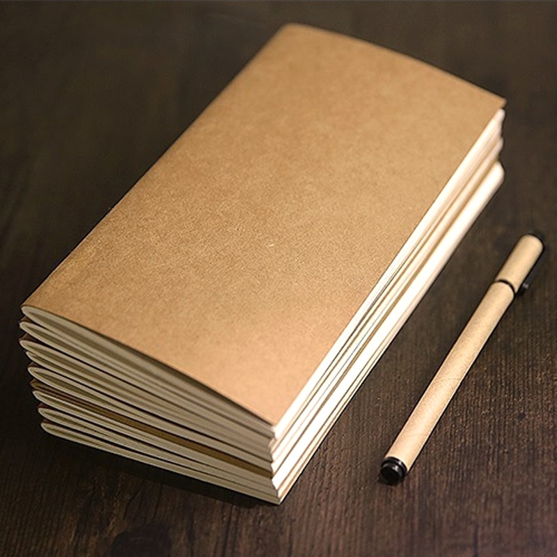 Cute Kawaii Weekly Monthly Planner Book Kraft Paper Cover Travelers Notebook For Kids Office Supplies