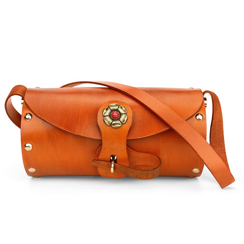 Originele Van Leer Madman Hoofd Lederen Vrouwen Messenger Bag Single Schoudertas Handgeschilderde Rugzak: Brown