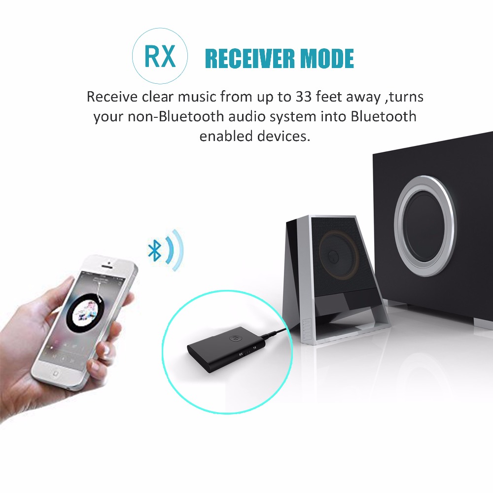 Multipoint Connection Bluetooth 5.0 Aptx low latency Music Transmitter Receiver Mini A2DP Wireless Home Stereo Audio TV Adapter