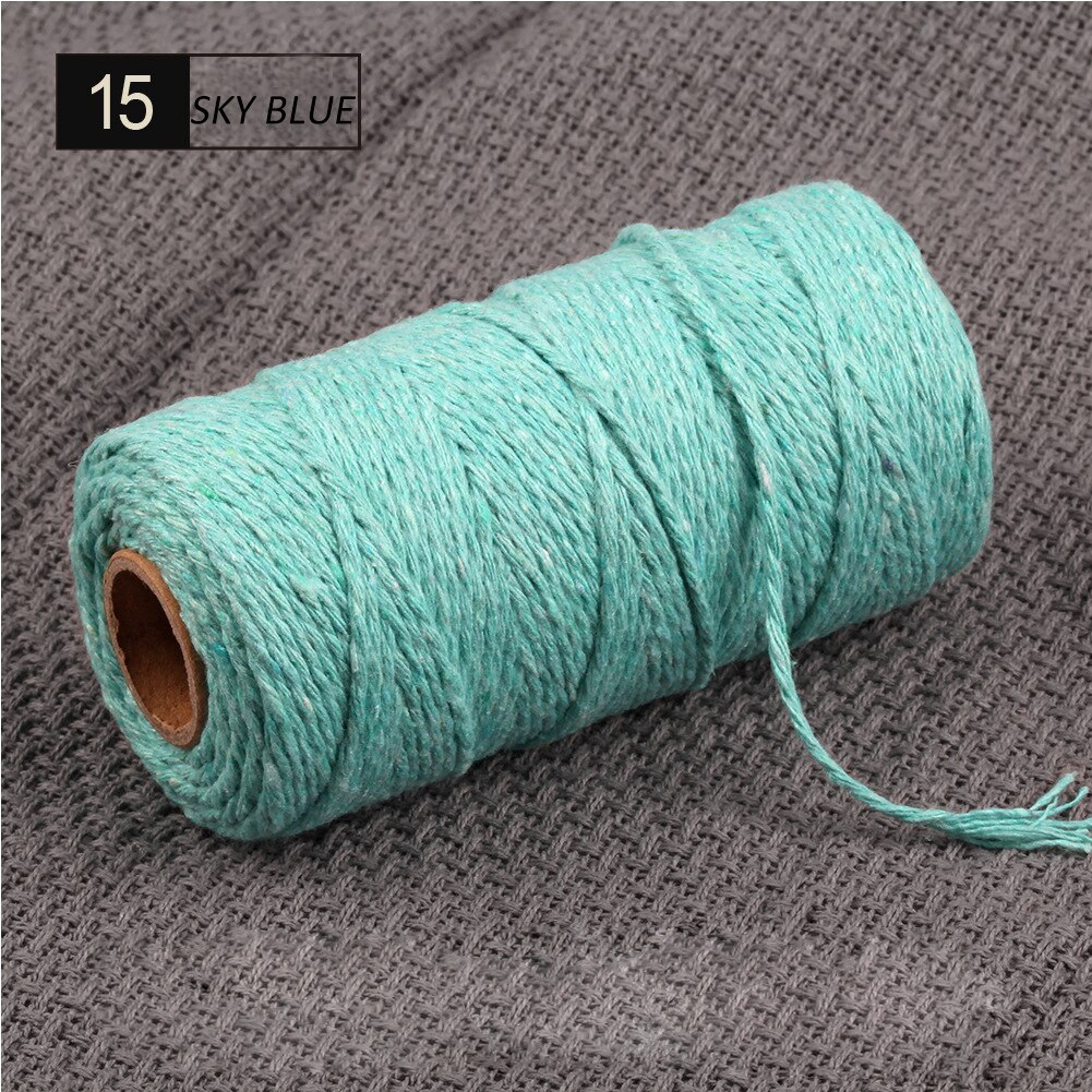 2mm 100M Colorful Thread Cord 100% Cotton Twisted Craft Macrame String DIY Home Textile Wedding Decoration Accessories: 15