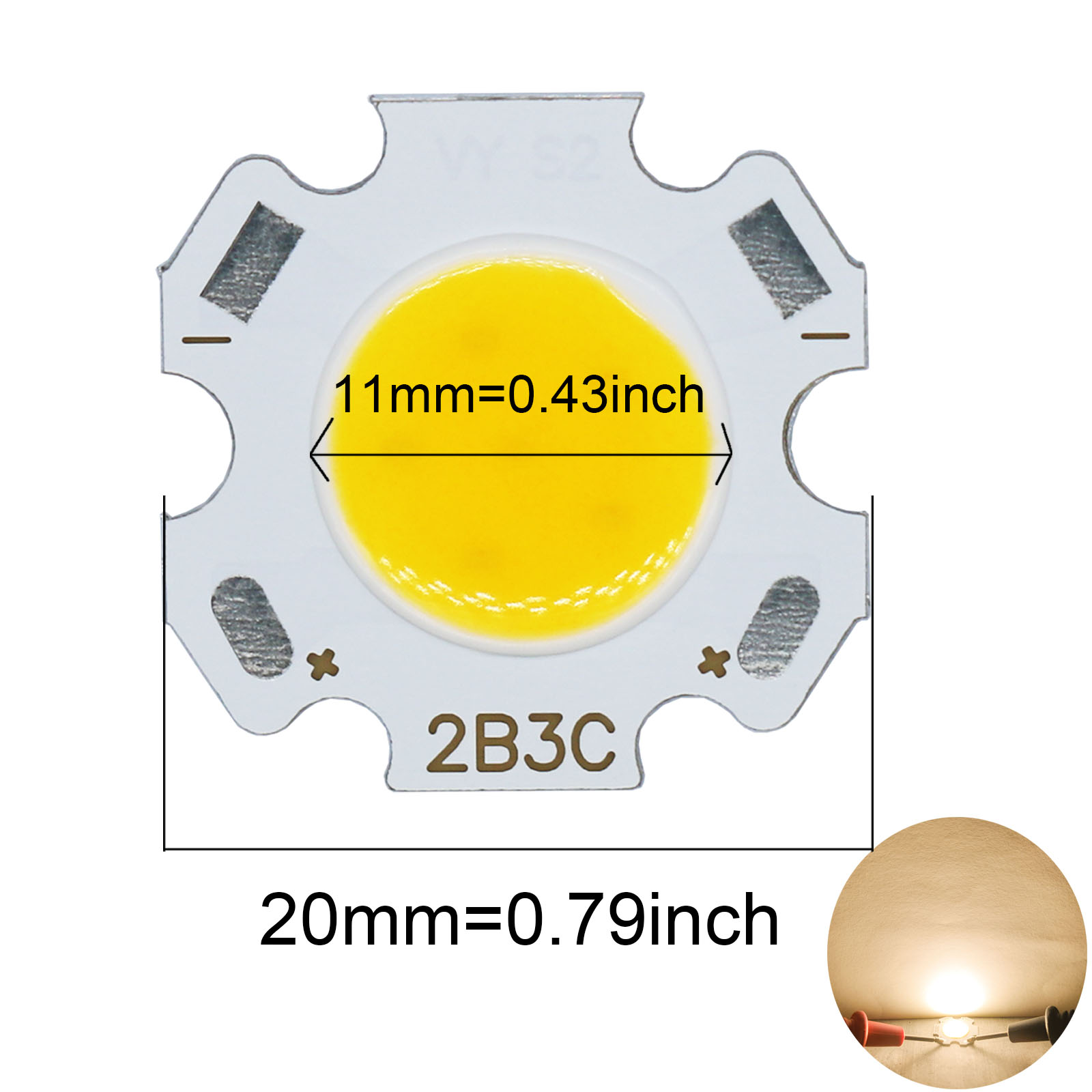 20pcs High Power LED COB Light Bulb 250mA 20MM Ra≥70 3W 5W 7W 10W Warm LED Source Chip Light Lamp SpotLight Downlight Lamps DIY: army green / 50W