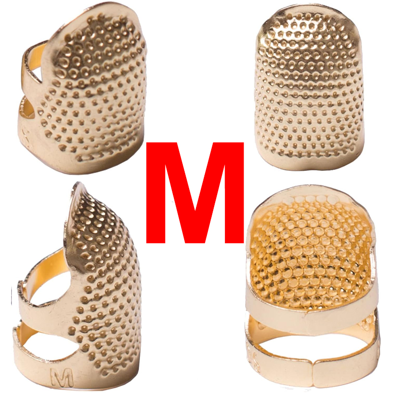 Dedal de costura ajustável retro costura dedo proteção capa agulha dedal anel artesanal diy artesanato bordado ferramentas de costura: L / Cáqui escuro