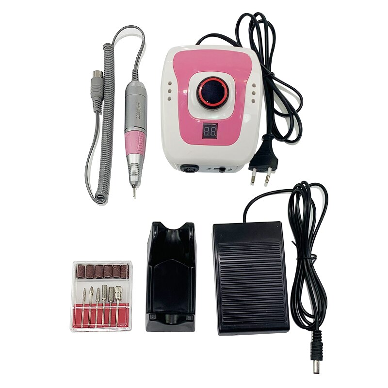 Máquina pulidora para uñas, 65W, DM206, para manicura y pedicura: pink nail drill