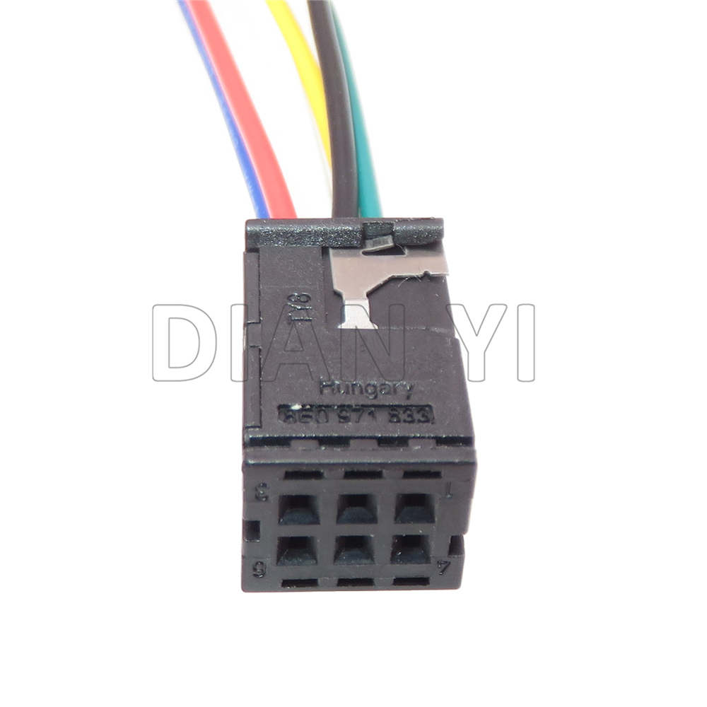 1 conjunto 6 way auto anti-reflexo espelho retrovisor conector 1418784-1 8e0 971 833 8e0 971 834 8e0971833 8e0971834 tomada de fio automático: ROXO