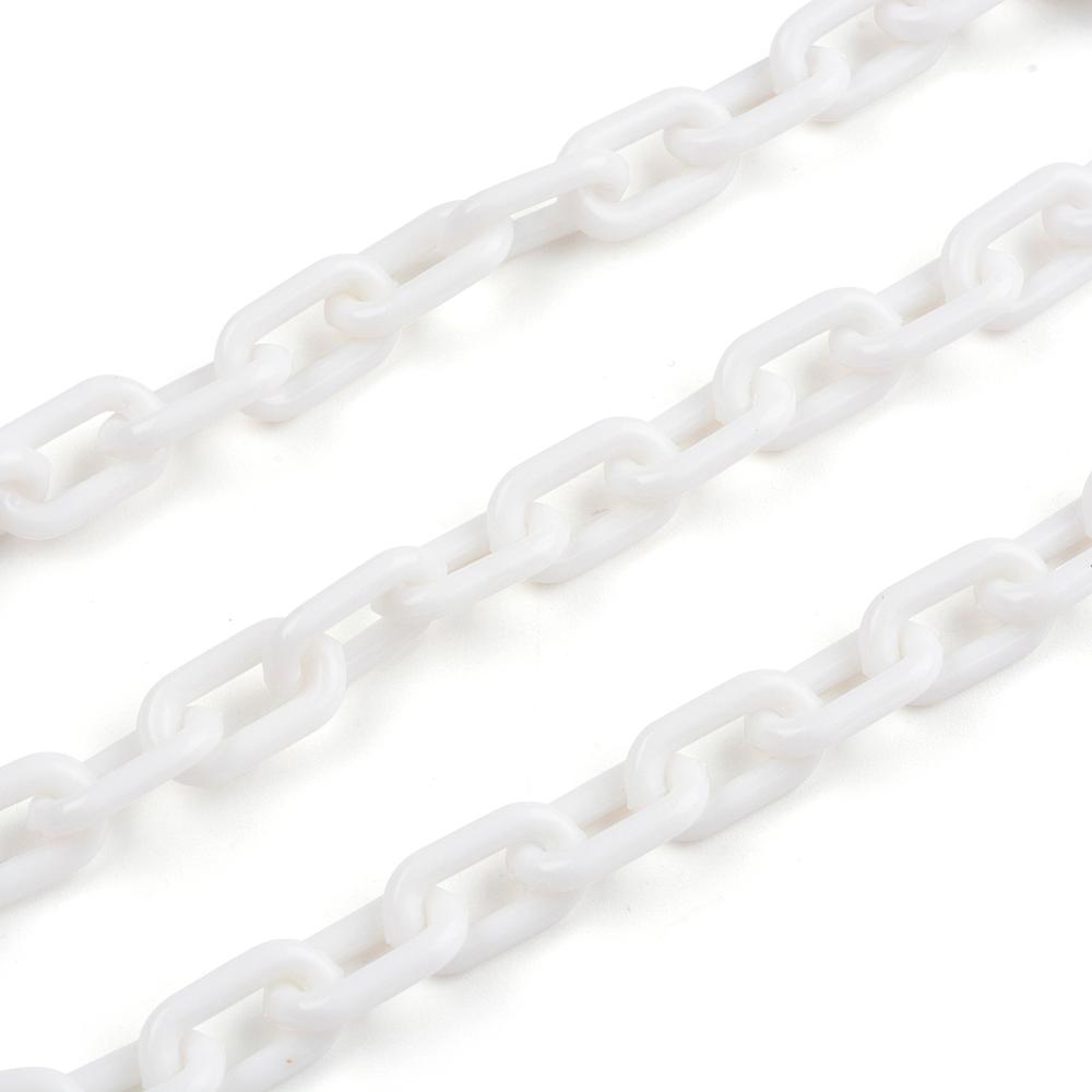 40 cm kleurrijke acryl schakelketting karabijn sleutelhangers voor ketting armband maken van kleurrijke ketting plastic kettingschakels: Oranje