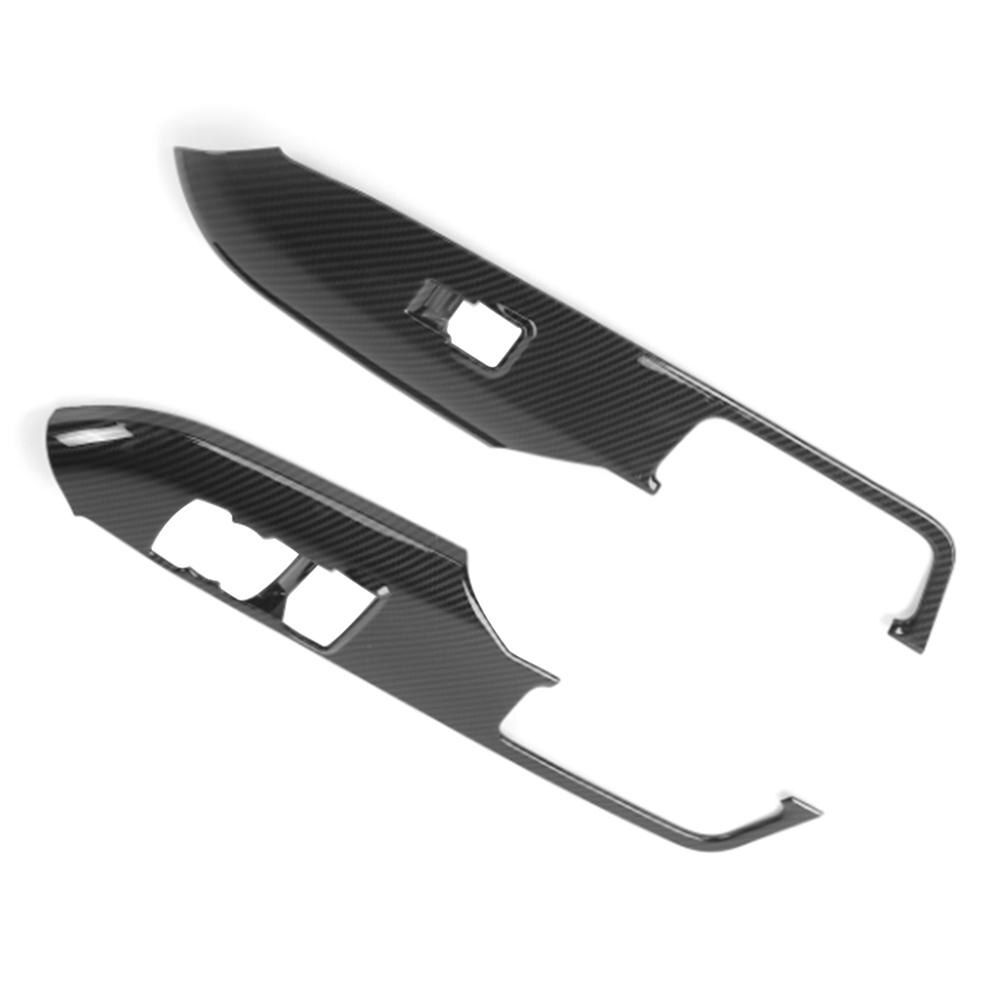 Cadre décoratif pour Ford Mustang + | Porte-accoudoir de porte de voiture bouton de commutation de fenêtre, cadre décoratif pour Ford Mustang +: carbon fiber
