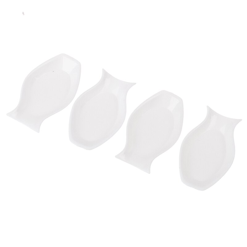 4Stck dauerhaft Mini Fisch bilden Lebensmittel Weiß Gerichte Geschirr Mini Puppe Haus Zubehör Puppenhaus Tabletts Platten Puppe Küche Spielzeug