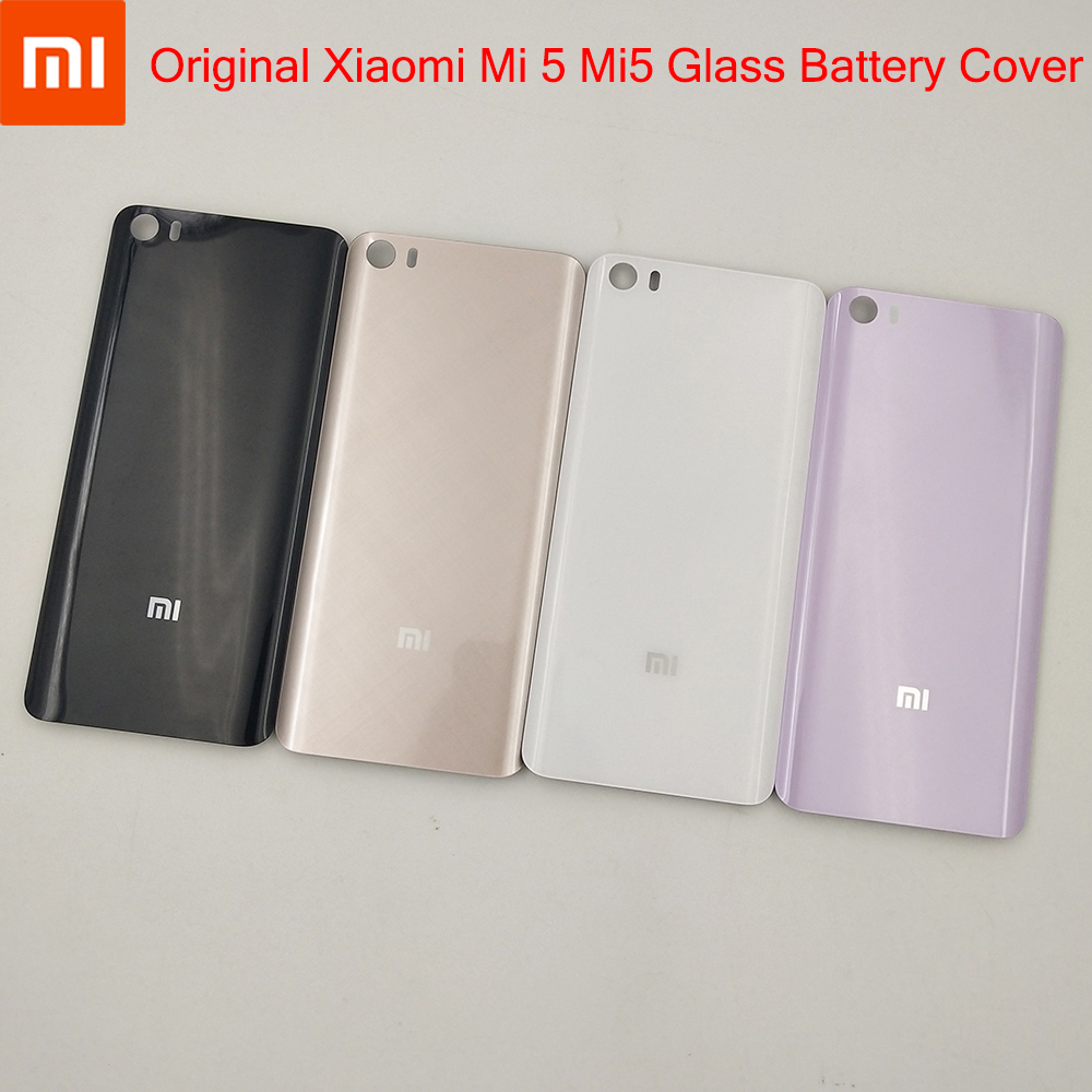 Original XiaoMi Mi5 Glass Back Cover Rear Door Panel Housing Case Protective Shell For XIAOMI MIUI Mi5 Battery Repair Part 5.15&quot;