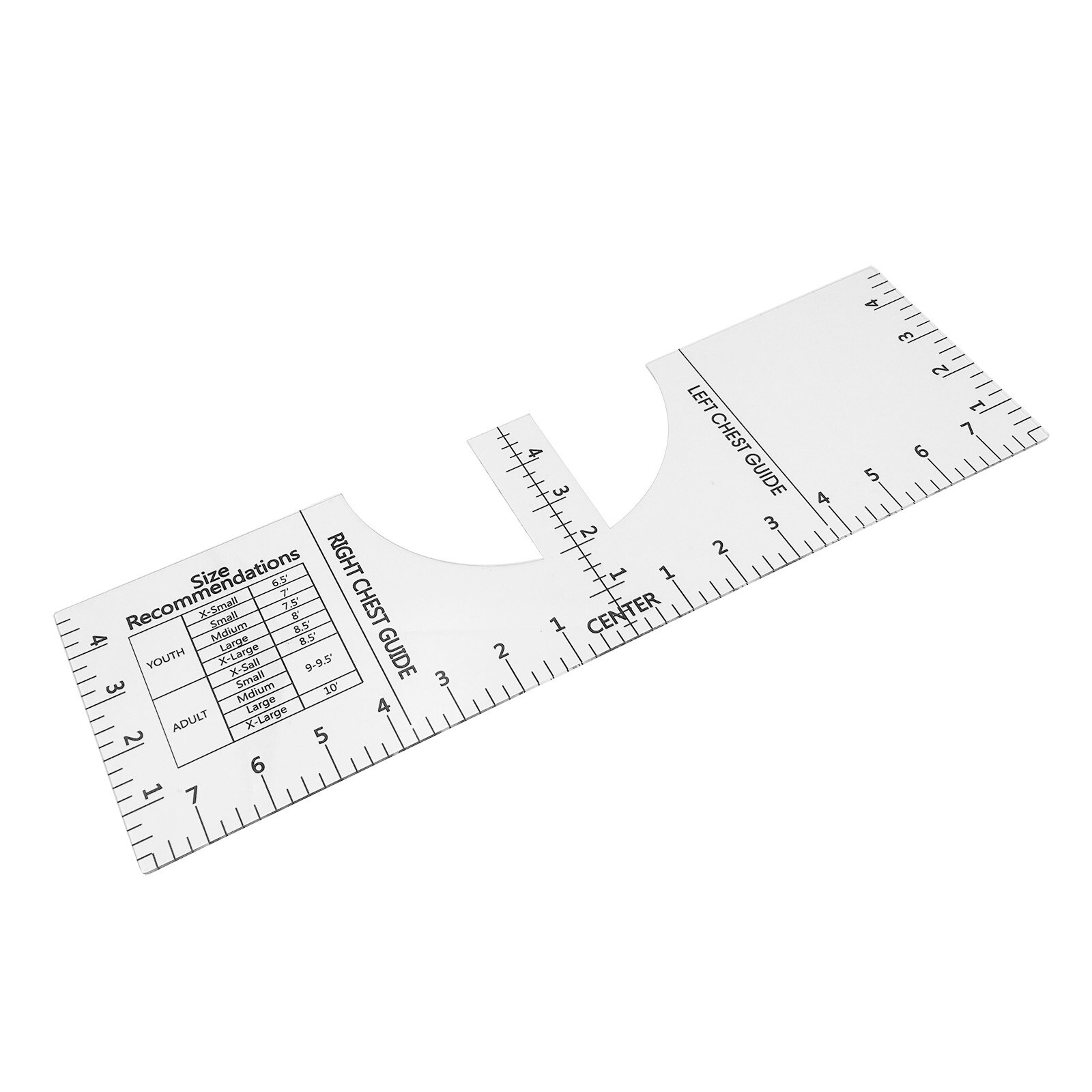 35# Transparent Acrylic T-Shirt Guide Ruler Vinyl Ruler Alignment Fabric Centering Tool Fabric DIY Crafts Sewing Accessories: C