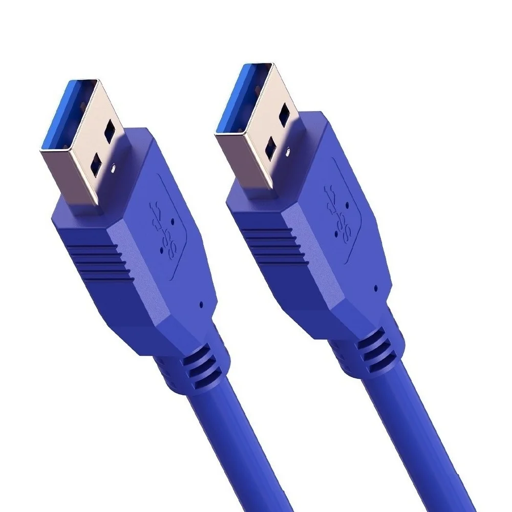 USB Male naar Male Kabel USB A naar USB Snoer USB 3.0 Kabel Double End USB Snoer 5Gbps voor Radiator Harde Schijf USB 3.0 Verlengkabel: Blauw / 0.9m