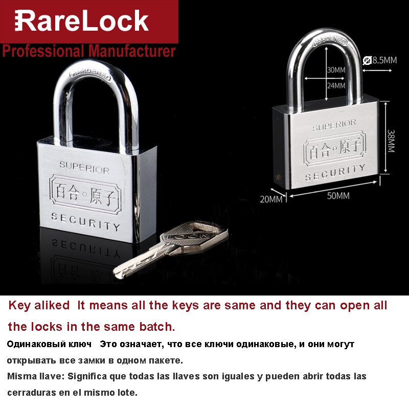 Spezielle Schlüssel Vorhängeschloss 50-60mm für Tor Tür Schrank Luft Kasten Schule FITNESSRAUM Schließfach Hardware- DIY Rarelock Frau462X ich: 50mm gleich Schlüssel