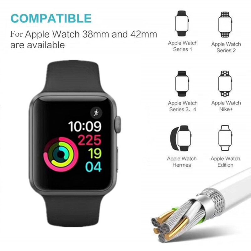 Cargador portátil QI para reloj inteligente, Cable USB magnético de carga inalámbrica para Apple IWatch Series 6 5 4 3 2 SE